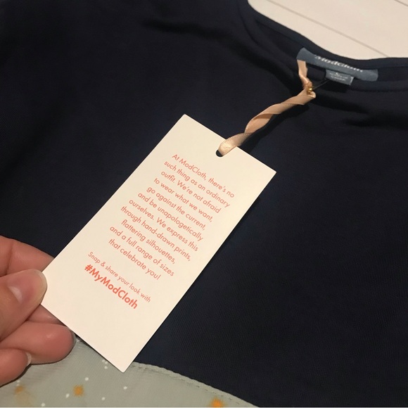 ModCloth NEW NWT Blue Green Galaxy Space Constellation Dress Size Large - Picture 2 of 7